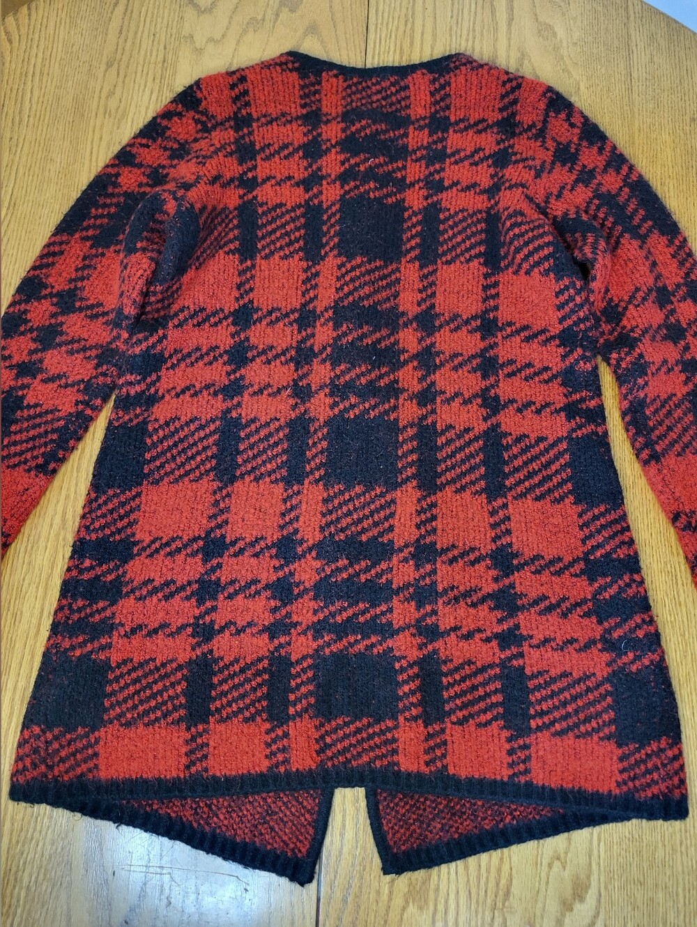 ✨️Lily Morgan Red Plaid Sweater sz M - Picture 4 of 5